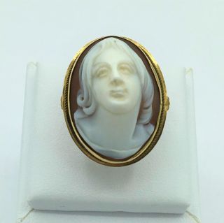 Vintage 14k Yellow Gold Cameo Ring 6.  7 Grams 4.  3 Dwt.  Size 6