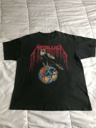 Vintage Metallica 1994 Flaming Skull Pushead Summer Tour Shirt Men 