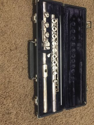 Vintage Gemeinhardt 616560 M3s Solid Silver Intermediate Open Hole Flute W Case