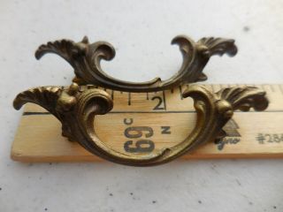 Pair 3 1/8 " Vintage French Provincial Brass Drawer Cabinet Pull