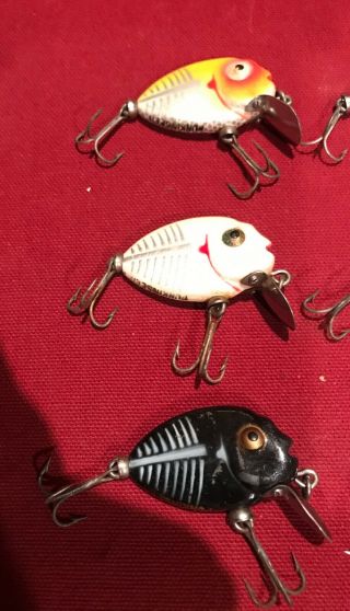 COMPLETE SET 7 Vintage HEDDON 380 TINY PUNKINSEED SPOOK Antique Fishing Lures 4 2