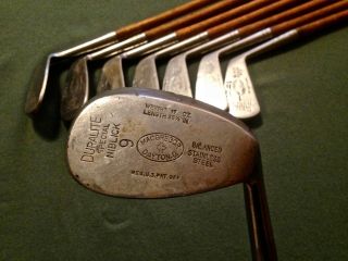 Antique Macgregor Duralite Iron Set Wood Shafts Matched 8 Irons All