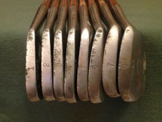 ANTIQUE MACGREGOR DURALITE IRON SET WOOD SHAFTS MATCHED 8 irons ALL 2