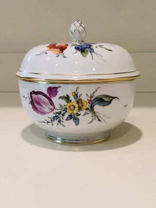 Hochst Hand Painted Porcelain Floral Covered Bowl