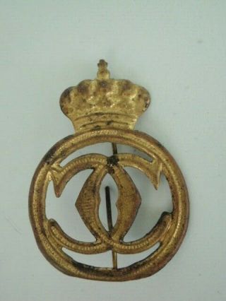 Romania Kingdom King Carol Ii Hat Emblem.  Medal.  Rare