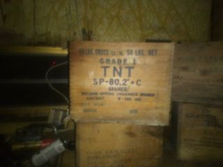 Vintage Atlas Powder Co High Explosives Dynamite Tnt Wood Box Wooden Crate