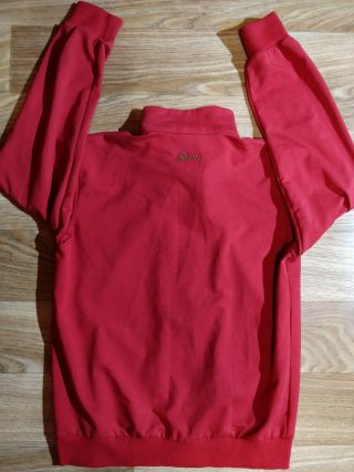 BRIONI Vintage Mens Jacket Full Zip Jumper Sweatshirt Red Elbow Pads 2