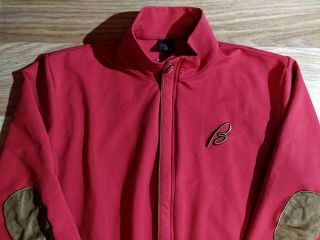 BRIONI Vintage Mens Jacket Full Zip Jumper Sweatshirt Red Elbow Pads 3