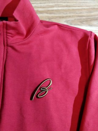 BRIONI Vintage Mens Jacket Full Zip Jumper Sweatshirt Red Elbow Pads 5