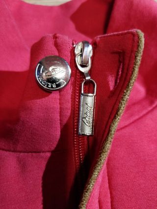 BRIONI Vintage Mens Jacket Full Zip Jumper Sweatshirt Red Elbow Pads 7