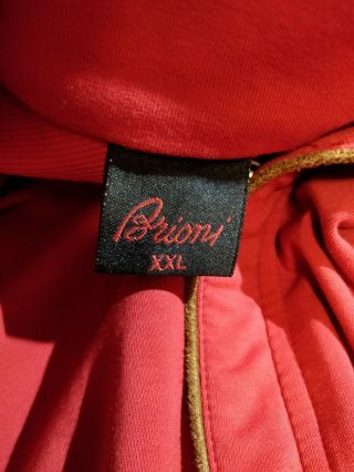 BRIONI Vintage Mens Jacket Full Zip Jumper Sweatshirt Red Elbow Pads 8