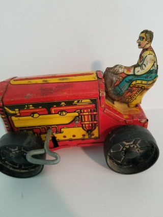 Vintage MAR Toys Wind Up Tractor With Driver 5