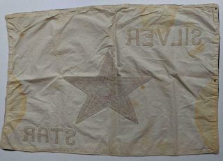 ANTIQUE SILVER STAR BANNER on BLACK,  HAND MADE FLAG,  MILITARY AWARD ? 3