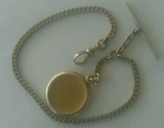 Vintage SOLID 10KT GOLD Pocket Watch Chain flt Fob 20.  8 grams SCRAP or not 5