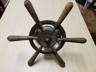 Vintage Waterwitch Boat Steering Wheel Assembly Nautical Ship 12.  5 "