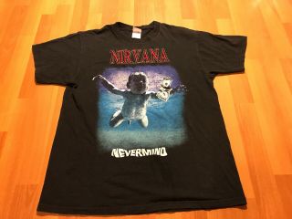 Vintage Nirvana Nevermind T - Shirt Men’s Size Large L Grunge Rock Kurt Cobain 90s