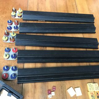 ANTIQUE VINTAGE MAH JONG SET IN CASE INGRAVED BAKELITE TILES MAH JONG 8