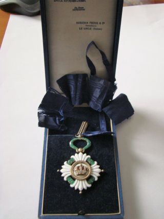 Serbia Royal Order Of The Yugoslavia Crown 3rd Class With Case,  Commander Cross