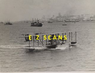 Nc - 4 Plane Lands In Lisbon May 1919 Us Navy 8x10 B&w Official Photo