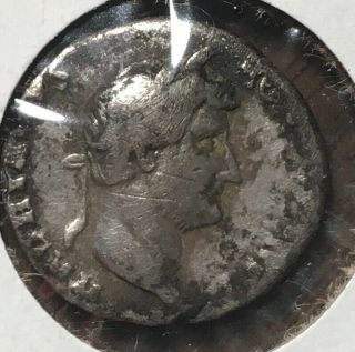 Ancient Roman Silver Coin Of The Emperor Hadrian