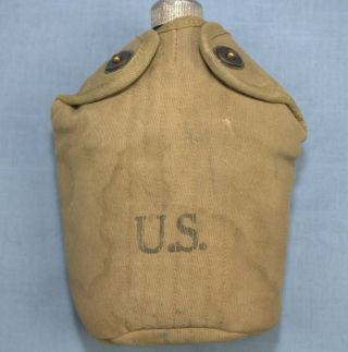 Ww2 Us Army Canteen Set Cover Cup And Canteen All Dated 1942 Khaki