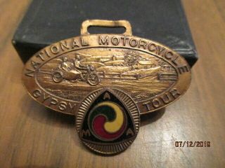 Antique motorcycle Gypsy Tour&RMC 500 mile run fobs,  participation medal,  1920s 3