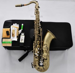 Pro.  Antique Bronze Tenor Saxophone High F Bb Sax,  Jazz Metal Mouth 10pc Reeds