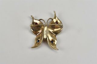 VTG Crown Trifari Sterling Butterfly Brooch Earrings Cabochons Alfred Philippe 4
