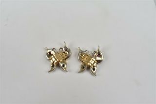 VTG Crown Trifari Sterling Butterfly Brooch Earrings Cabochons Alfred Philippe 6