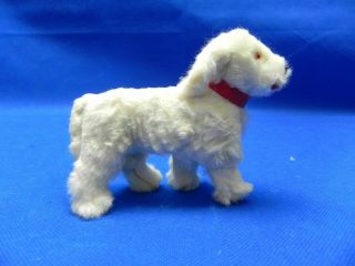 Vintage Made In West Germany Fur Toy Animal // White Dog 4 " Tall