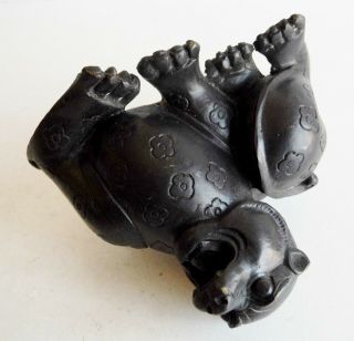 FINEST QUALITY RARE ANTIQUE CHINESE BRONZE SCROLL WEIGHT - MYTHICAL BEAST / CAT 7