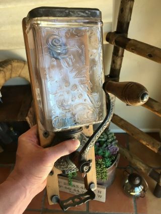 Antique - Coffee Grinder - Jewel Glass - Arcade Mfg Co (1890,  Rare)