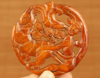 China Old Jade Hand Carved Art Belle Culture Statue Collectable Pendant Netsuke