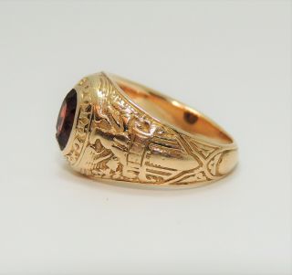 1933 West Point Academy Class Ring,  Tiffany & Co NY.  14k Yellow Gold,  Garnet 3