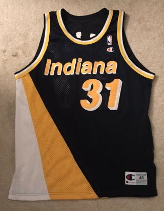 Reggie Miller Indiana Pacers Champion Authentic Jersey 48 Xl Vintage Sewn Nba