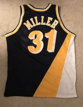Reggie Miller Indiana Pacers Champion Authentic Jersey 48 XL Vintage Sewn NBA 8