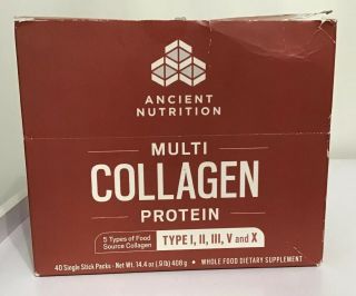 Ancient Nutrition Multi Collagen Protein Powder Stick Packs 5 Types 37 Count
