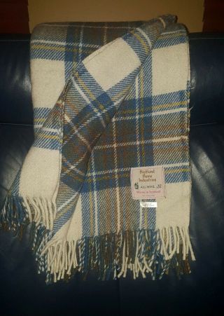 Ancient Stewart Tartan Plaid Blanket Highland Plaid 100 Virgin Wool 52x70