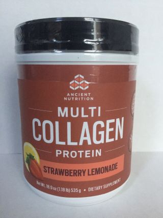Ancient Nutrition Multi Collagen Protein Strawberry Lemonade 18.  9 Oz