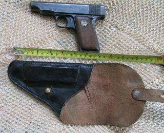 7.  65mm pocket pistol holster,  may fit Mauser,  FN,  Browning pistols.  Left handed. 2