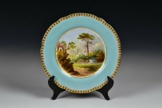 Porcelain Cabinet Plate With View Near Athens Greece Attributed To Copeland