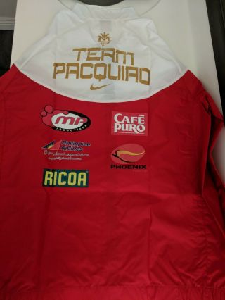 VINTAGE NIKE MANNY PACMAN PACQUIAO TRACK JACKET XL BOXING WHITE RED MENS 4