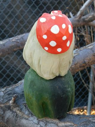 Large Henning of Norway Hand Carved Troll Wife with toadstool cap ADORABLE 1970s 3