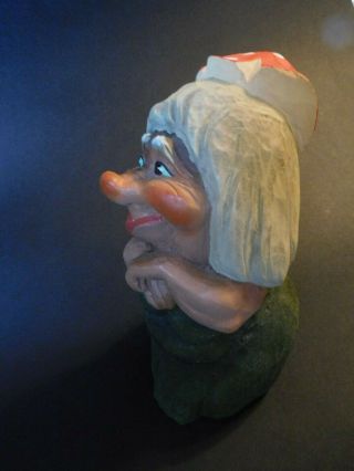 Large Henning of Norway Hand Carved Troll Wife with toadstool cap ADORABLE 1970s 6