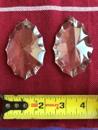 Antique vintage chandelier fixture replacement crystals,  clear glass,  set of 2 2