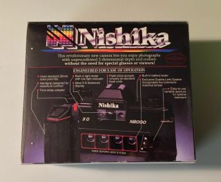 Nishika N8000 35mm 3D Quadra Lens System Old Stock Vintage Camera NIB 3