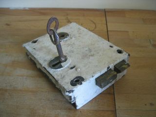 Antique Rim Door Lock With Key - Approx 6 " X 5 " - Order