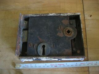 Antique Rim Door Lock with Key - Approx 6 