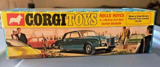 VINTAGE CORGI 273 ROLLS ROYCE SILVER SHADOW WITH GOLDEN JACKS AND FACTORY BOX 4