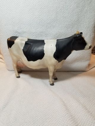 Rare Find Montgomery Ward Vintage Cow Trophy Black White Mammory